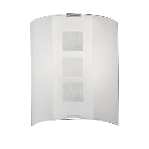 Eglo 83134A Grafik, Nickel Frosted Opal, 1-Light Wall Ceiling Light Fixture by 