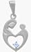 Sterling Silver Genuine Aquamarine Mother & Child Pendant with chain