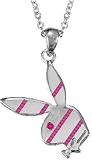 Playboy Ladies Platinum Plated Pink Cubic Zircona Rabbit Head Pendant