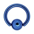 14 Gauge 5/16" Blue Anodized Titanium Ball Captive Ring