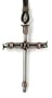 Nail and Copper Wire Cross Pendant on Leather Cord by Bob Siemon, 30"