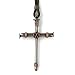 Nail and Copper Wire Cross Pendant on Leather Cord by Bob Siemon, 30"