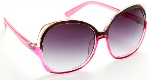 XRay Pool Club Women's Oversized Twotone Pink And Dark Brown Farme Frame Smoke Lens Sunglasses -62 MM