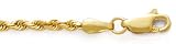 14K Yellow Gold 2.5MM DIAMOND CUT SOLID ROPE 7" BRACELET