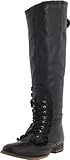 IMAGE OF Betsey Johnson Women's Rallly Boot,Black Leather,8 M US