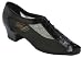 1224 Ladies' Practice Shoe with a 1.5" Block Heel in Black Leather and Mesh