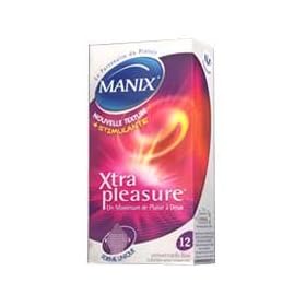 MANIX XTRA PLEASURE bt 12 Pr�servatif lubrifi�, avec r�servoir et extr�mit� ample, fin