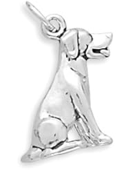 Sterling Silver Sitting Labrador Charm