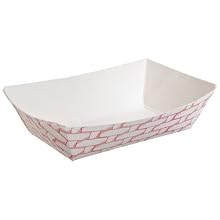 Boardwalk 30LAG025 1/4 lbs Red Weave Paper Food Tray (Case of 1,000)