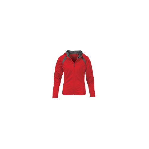 STORMTECH PERFORMANCE FULL ZIP HOODIE >> XS,SPORT RED / CHARCOAL