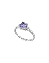 Cushion White Quartz Accent Ring