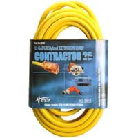 Coleman Cable Model 02587 25' 12 Gauge 3 Conductor Yellow Vinyl Extension Cord with Lighted End by Coleman Cable