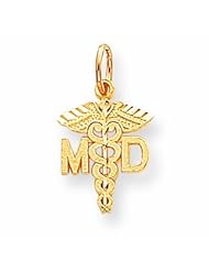 10K Gold Solid Doctor of Medicine MD Charm