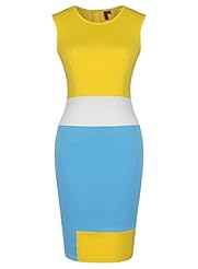 Striped Print Sleeveless Above the Knee Scoop Neck Polyester Bodycon Dress/Evening Dress/Wedding Party Dress 