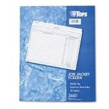 TOPS 3440 TOPS Jacket Style Job Folders, Straight Cut, Indexed, Top Tab, Ltr, MLA, 20/Pk