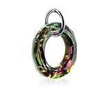 Impressive Vitrial Light Donut Swarovski Crystal Sterling Silver Pendant Charm