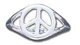 Solid Sterling Silver Peace Sign Ring