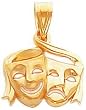 14K Gold Comedy & Tragedy Pendant