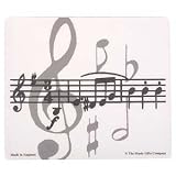 White Treble Clef & Music Staff Mousepad