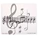 White Treble Clef & Music Staff Mousepad