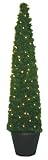 Good Tidings 6-Foot Pre-Lit Potted Artificial Arolla Pine Tree
