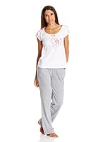 Intimalia Pijama Largo (Blanco / Gris)