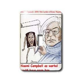 Londons Times Funny Panel Hollywood Cartoons - Naomi Campbell As Warhol Might Have Seen Her - Light Switch Covers - single toggle switch