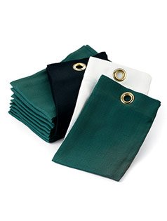 Putting Green - Golf Ball Washer - Dozen Tri-fold Cotton Tee Towels - Black