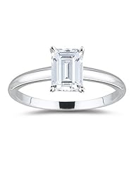 1.80 Cts Cubic Zirconia Solitaire Ring in 14K White Gold