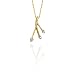 3 Diamond Pendant 0.04 ct. in 10K Yellow Gold with Chain
