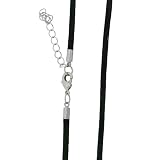 Black Silk Cord Necklace with extender - 3.0MM (16 - 30 Length Available)