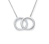14K White Gold Circle Pendant w/Chain - 18