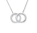 14K White Gold Circle Pendant w/Chain - 18