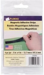 Bulk Buy: Magnetic Specialty Adhesive Back Magnet Strips 1/2"X4" 6/Pkg 12352 (6-Pack)