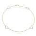 10K Two-tone Gold Heart Anklet - 9.5