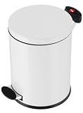 Hailo 0514-049 Tret-Abfallsammler / Trento 14 / Fassungsverm&ouml;gen 14 Liter / Geh&auml;use und Deckel Stahlblech wei&szlig; / Inneneimer verzinkt