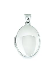 Sterling Silver Oval Locket Pendant Jewelry 28mm