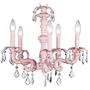 Pink Chateau Chandelier With Black Check or Rosebud Shades