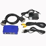 VideoSecu TV Video RCA to PC VGA Converter Adapter Switch Box with Free Power Supply AV2VGA A15