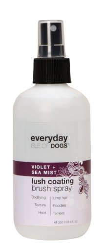 Dog Grooming Brushes:Everyday Isle of Dogs Lush Coating Dog Brush Spray, violet + Sea Mist for Poodles, Terriers and Limp Hair, 8.4oz