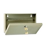 Locking 15-Key Steel Cabinet, 9-1/2w x 1-3/4d x 5-1/4h, Putty