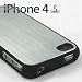 New Stylish Apple iPhone 4 4S Case and Screen Protector - Aluminium Hard Silver Bumper Case Cover for iPhone 4 & iPhone 4S