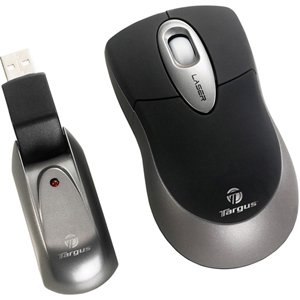 Targus AMW15US Wireless Laser Hide-N-Go Laptop Mouse. WRLS USB BLACK/SILVER NOTEBOOK LASER MOUSE PC MAC RETRACTABLE MICE. Laser - USB - Infernal, Gray