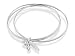 Fossil Silver Triple Band Cubic Zirconia Charm Bangle