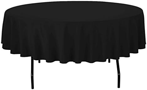 Royal Decor Supply 60 " Round Polyester Tablecloth For Wedding Party &amp; Venue Decoration 5 Black
