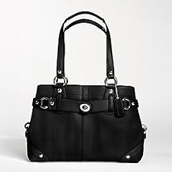 Coach Hamptons Leather Carryall Bag Tote 13236 Black