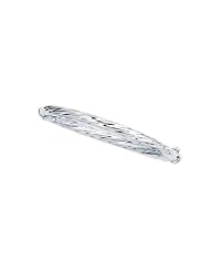 7" 14K White Gold 5.0mm (1/5") Polished Twisted Round Tube Fancy Bangle Bracelet w/ Clasp