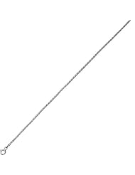 Silver with Rhodium Finish 1.8mm wide Diamond Cut Popcorn Chain with Lobster Clasp