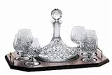 LONGFORD CRYSTAL DECANTER SET - LONGFORD CRYSTAL BRANDY DECANTER TRAY SET - decanter set