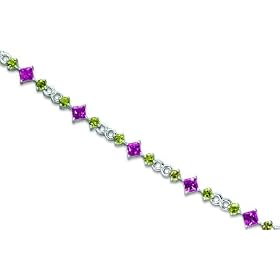 Unique Styling 8.50 carats total weight Princess and Round Cut Amethyst and... by Amethyst Bracelets